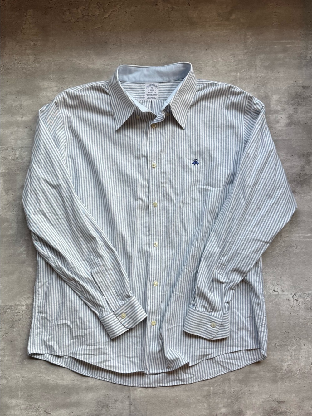 Men's Striped Button-Down Shirt - Light Blue/White